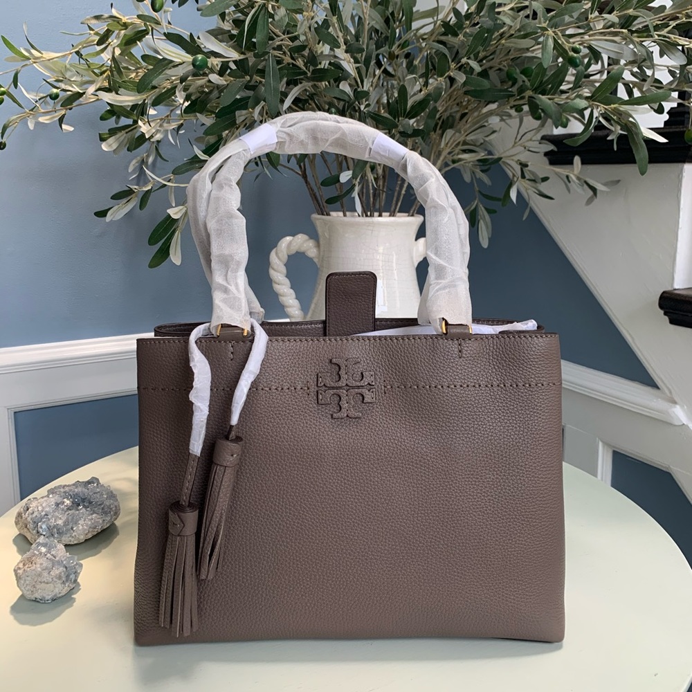 NWT Tory Burch McGraw Leather Shoulder Tote Bag
